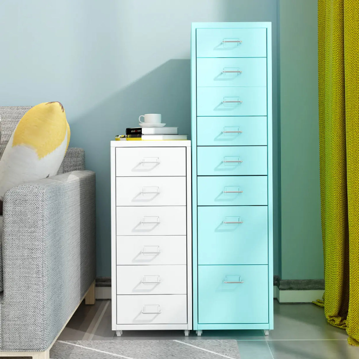 Soft Close Drawers Vertical Filing Cabinet with Casters Image - 1