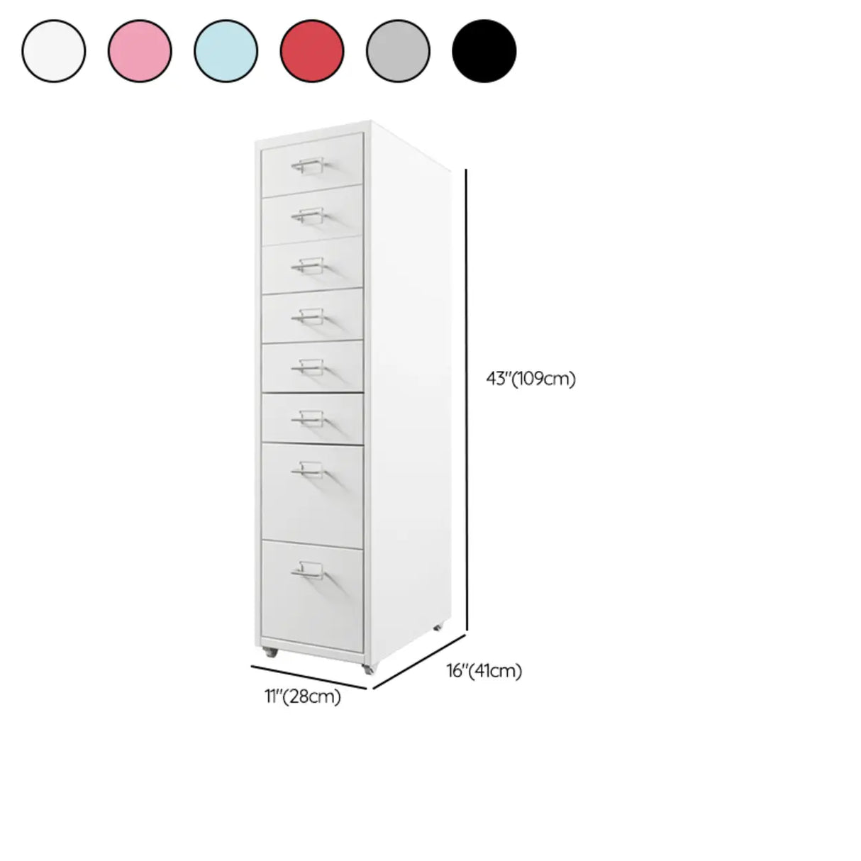 Soft Close Drawers Vertical Filing Cabinet with Casters Image - 34