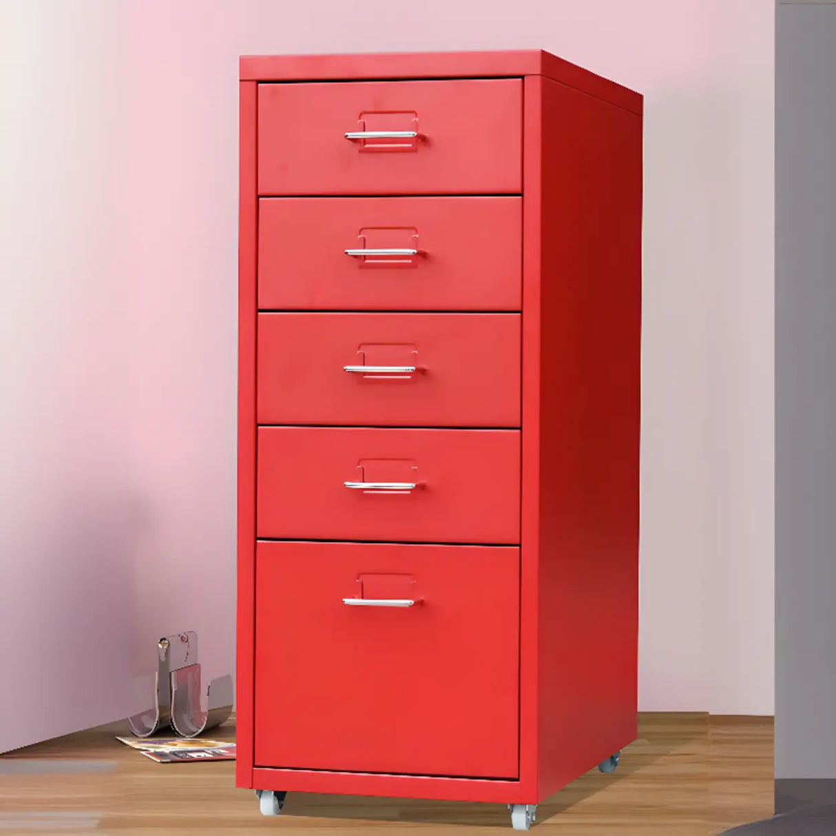 Soft Close Drawers Vertical Filing Cabinet with Casters Image - 12