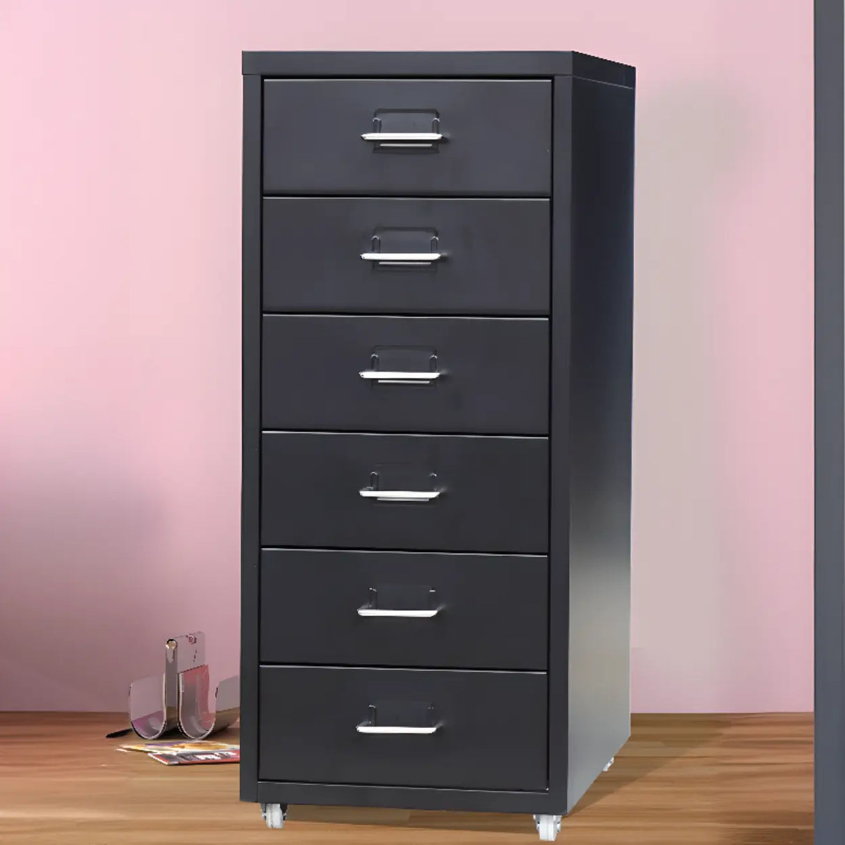 Soft Close Drawers Vertical Filing Cabinet with Casters Image - 15
