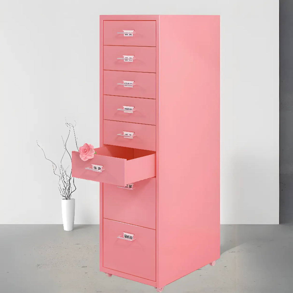 Soft Close Drawers Vertical Filing Cabinet with Casters Image - 16