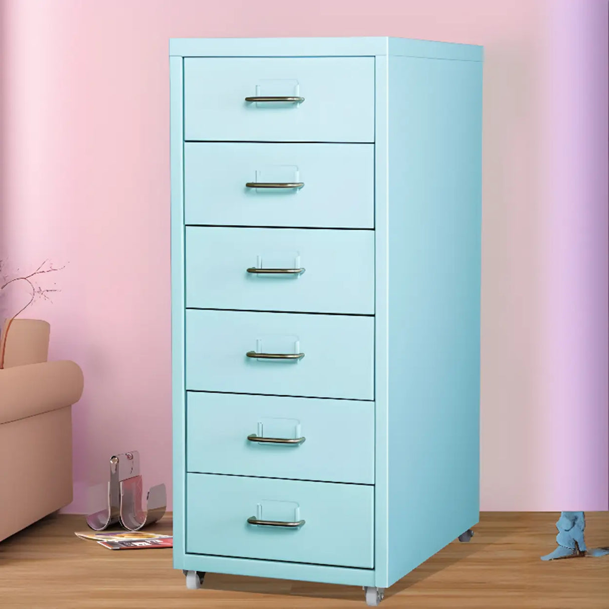 Soft Close Drawers Vertical Filing Cabinet with Casters Image - 17