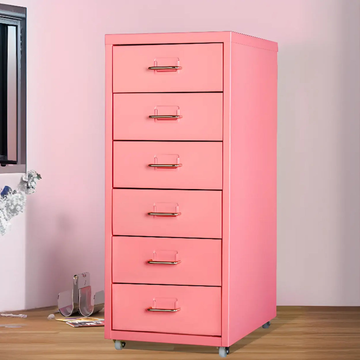 Soft Close Drawers Vertical Filing Cabinet with Casters Image - 22