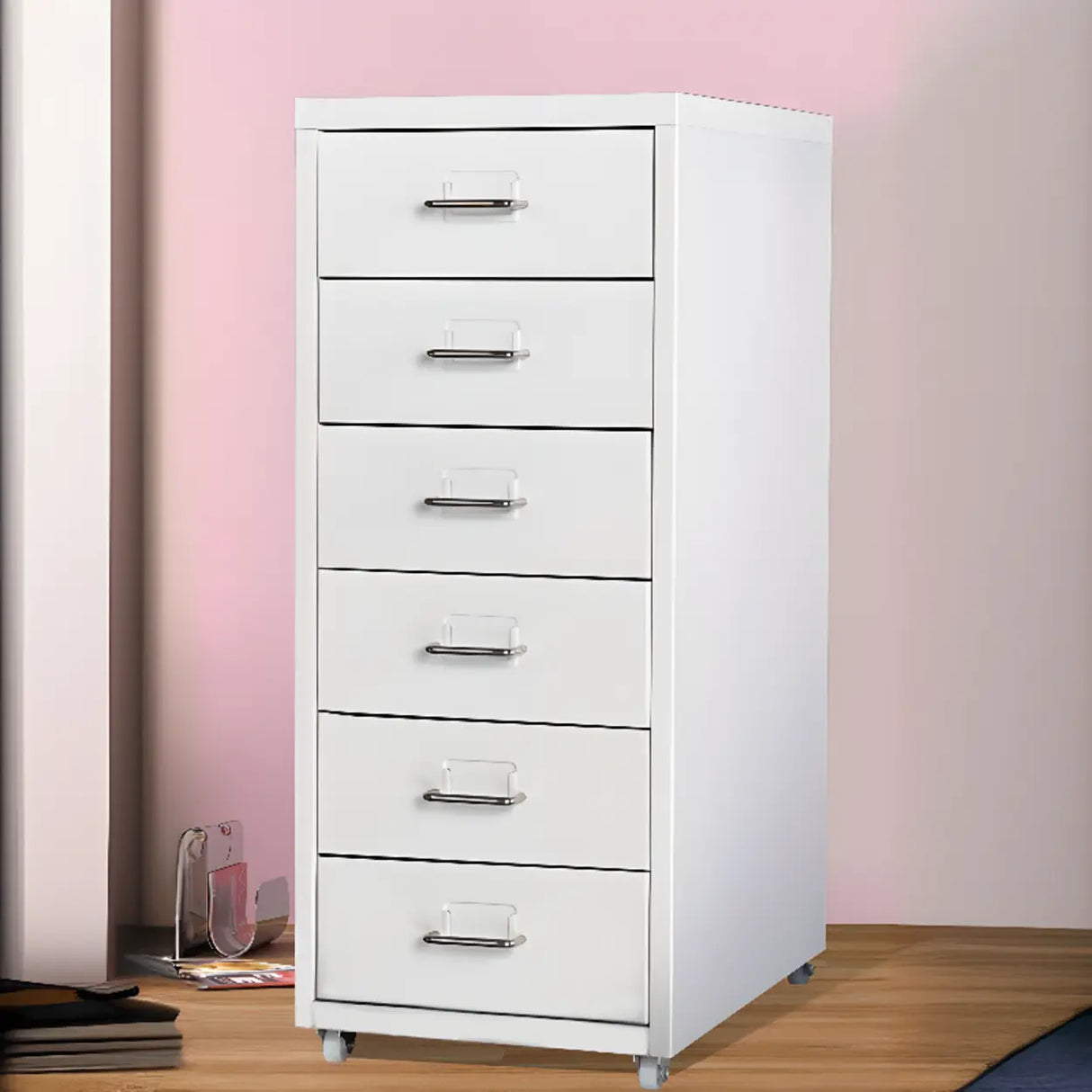 Soft Close Drawers Vertical Filing Cabinet with Casters Image - 24