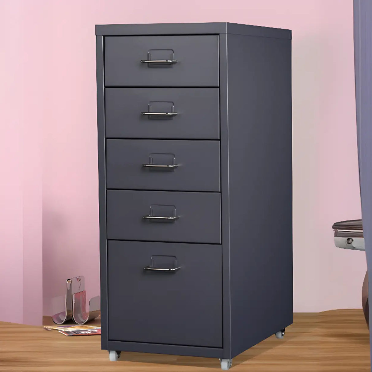 Soft Close Drawers Vertical Filing Cabinet with Casters Image - 25