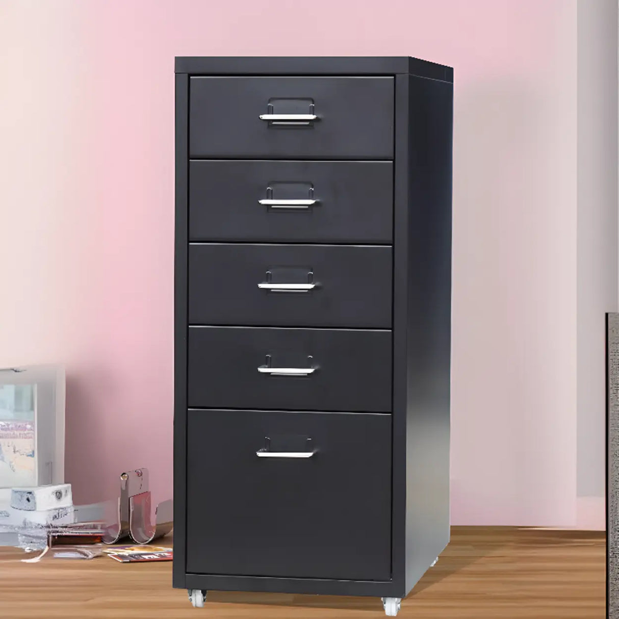 Soft Close Drawers Vertical Filing Cabinet with Casters Image - 30