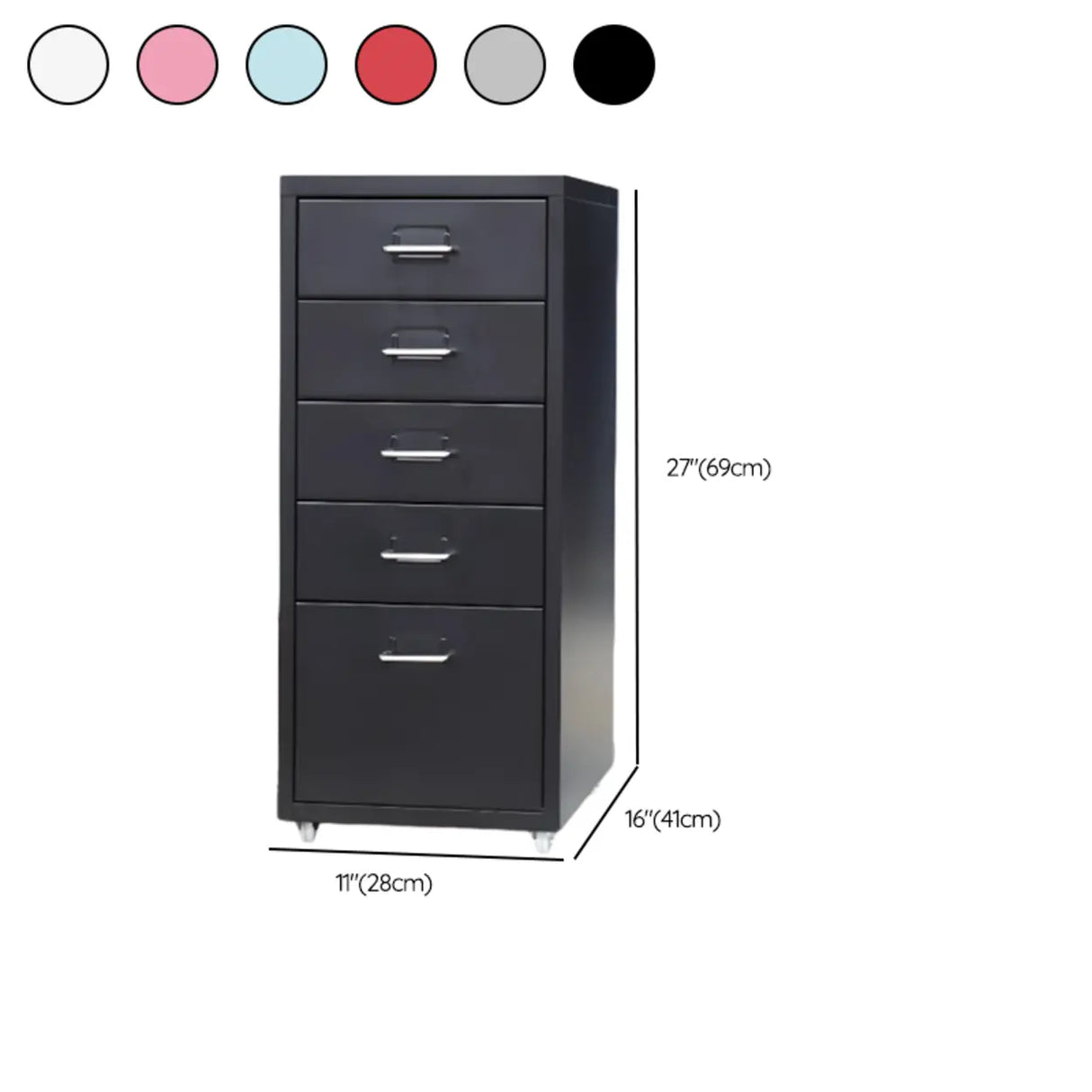 Soft Close Drawers Vertical Filing Cabinet with Casters Image - 32