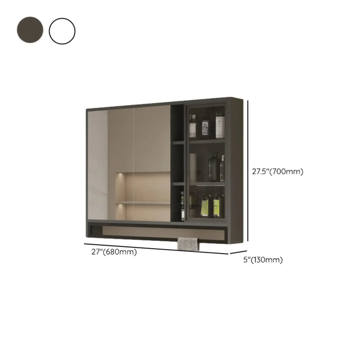 Soft Close Hinges Wood White Large Storage Medicine Cabinet