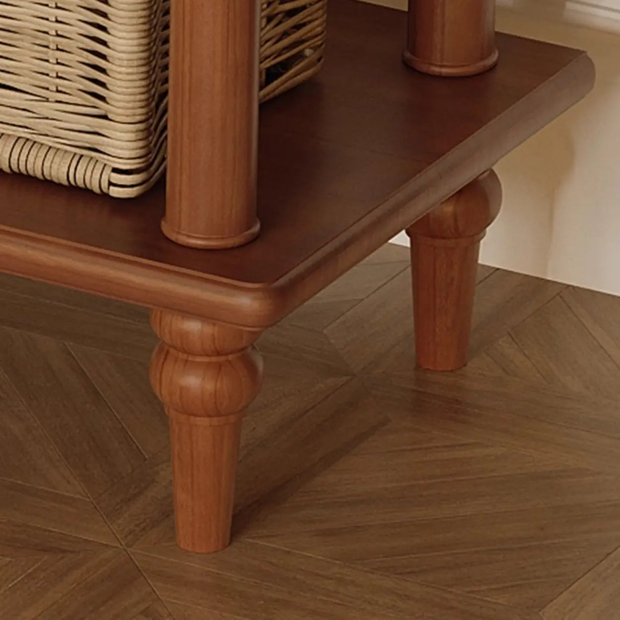 Soft Close Wooden Rectangular Brown Storage Console Table Image - 5