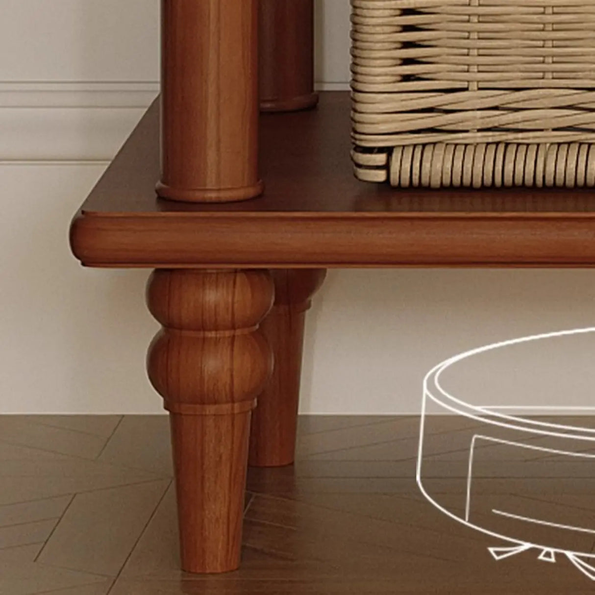 Soft Close Wooden Rectangular Brown Storage Console Table Image - 7