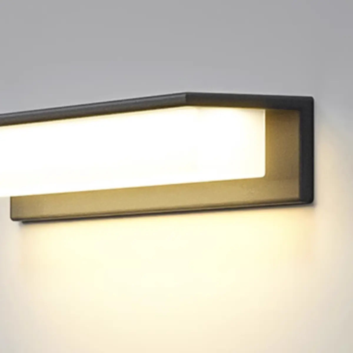 Solar Black Rectangular LED Outdoor Wall Light Image - 10