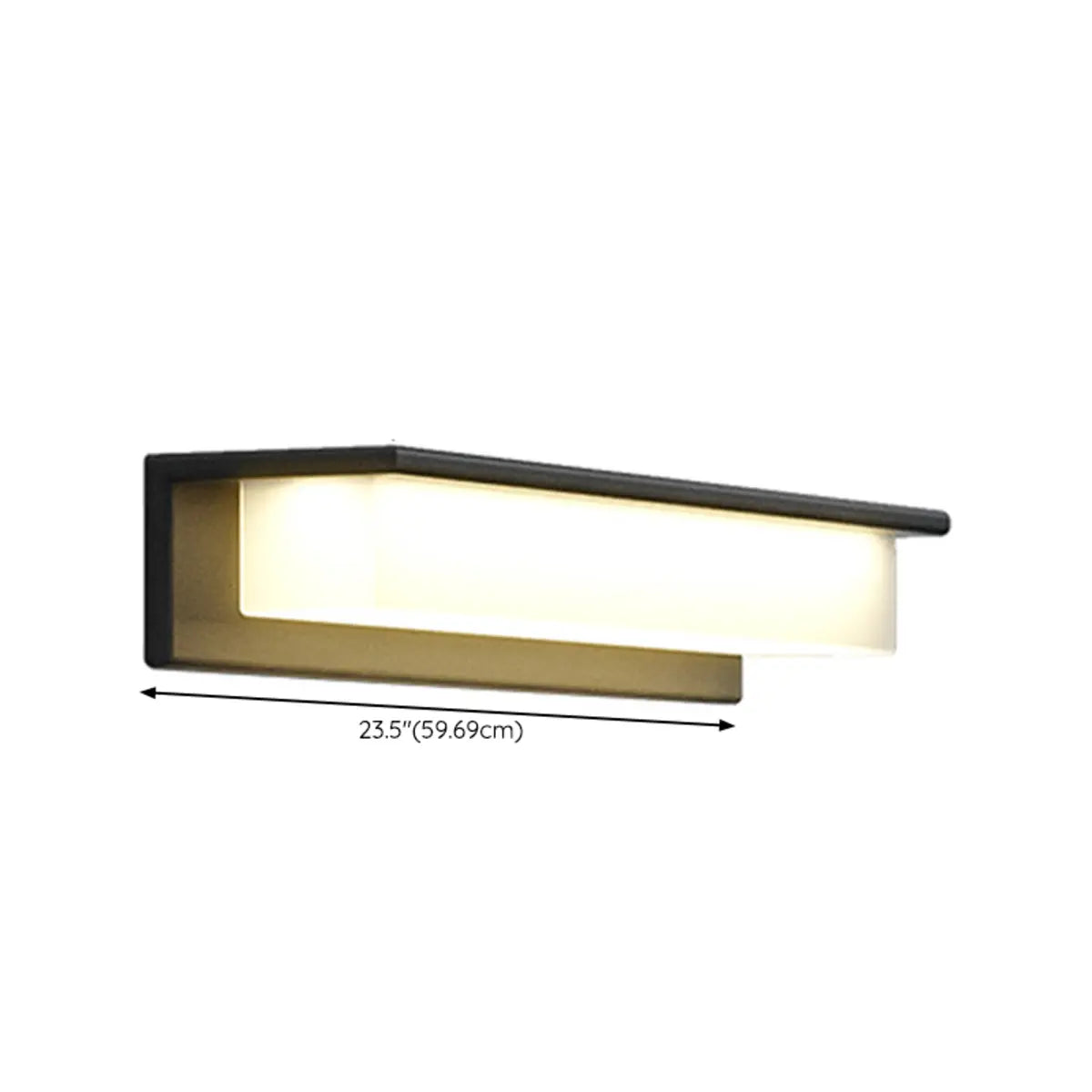 Solar Black Rectangular LED Outdoor Wall Light Image - 12