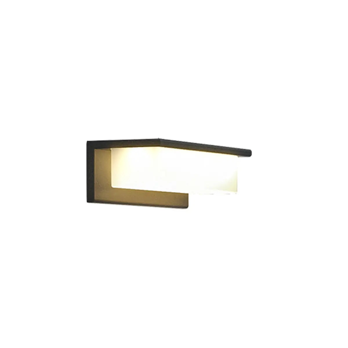 Solar Black Rectangular LED Outdoor Wall Light Image - 2