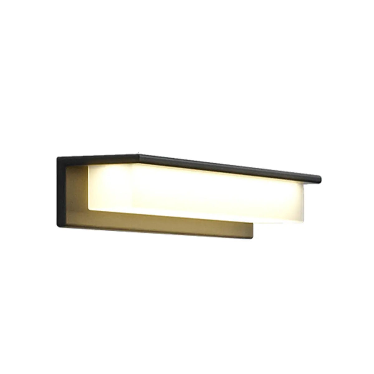 Solar Black Rectangular LED Outdoor Wall Light Image - 3