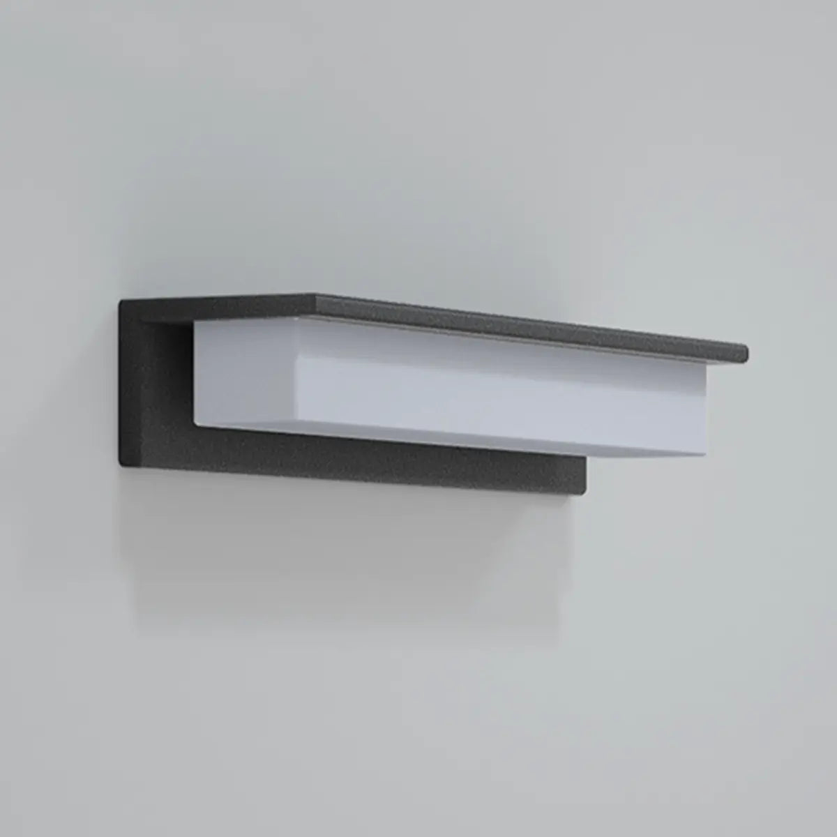 Solar Black Rectangular LED Outdoor Wall Light Image - 8