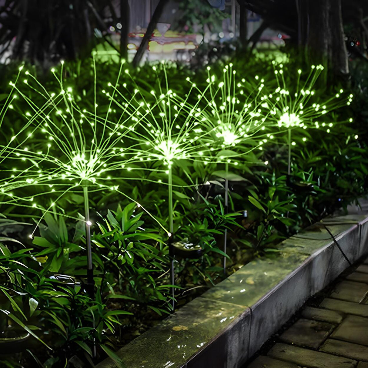 Solar Fiber Optic Garden Fireworks Landscape Lighting Image - 11