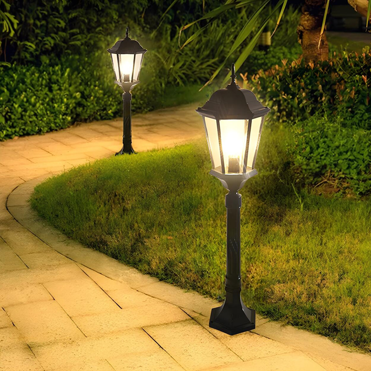 Solar-Powered Vintage Outdoor Garden Landscape Lighting Image - 5