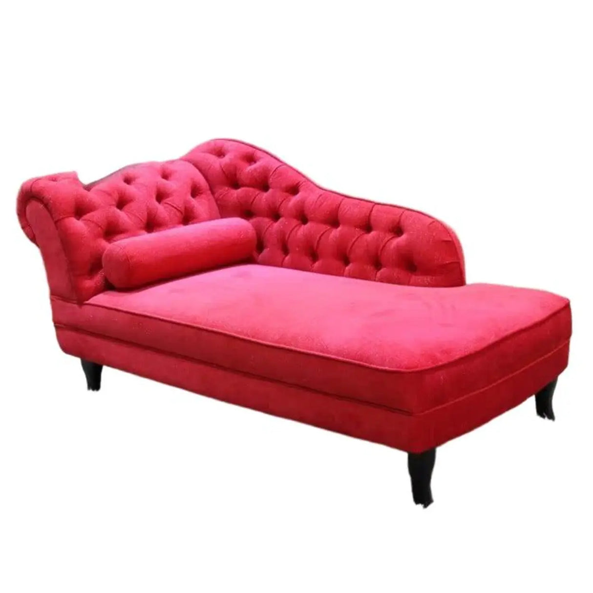 Solid Color Large Tufted Velvet Standard Chaise Lounge Sofa Image - 1