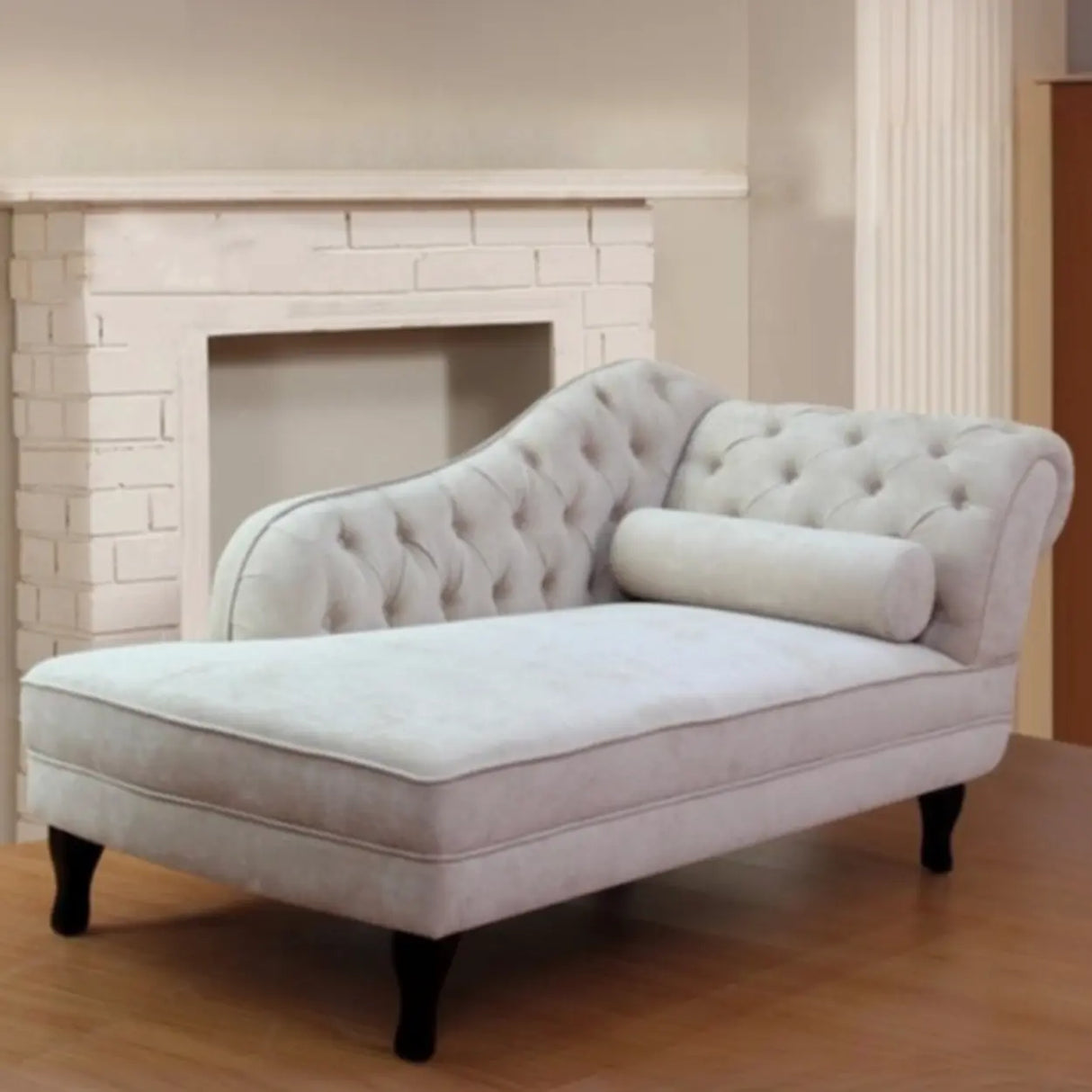 Solid Color Large Tufted Velvet Standard Chaise Lounge Sofa Image - 2