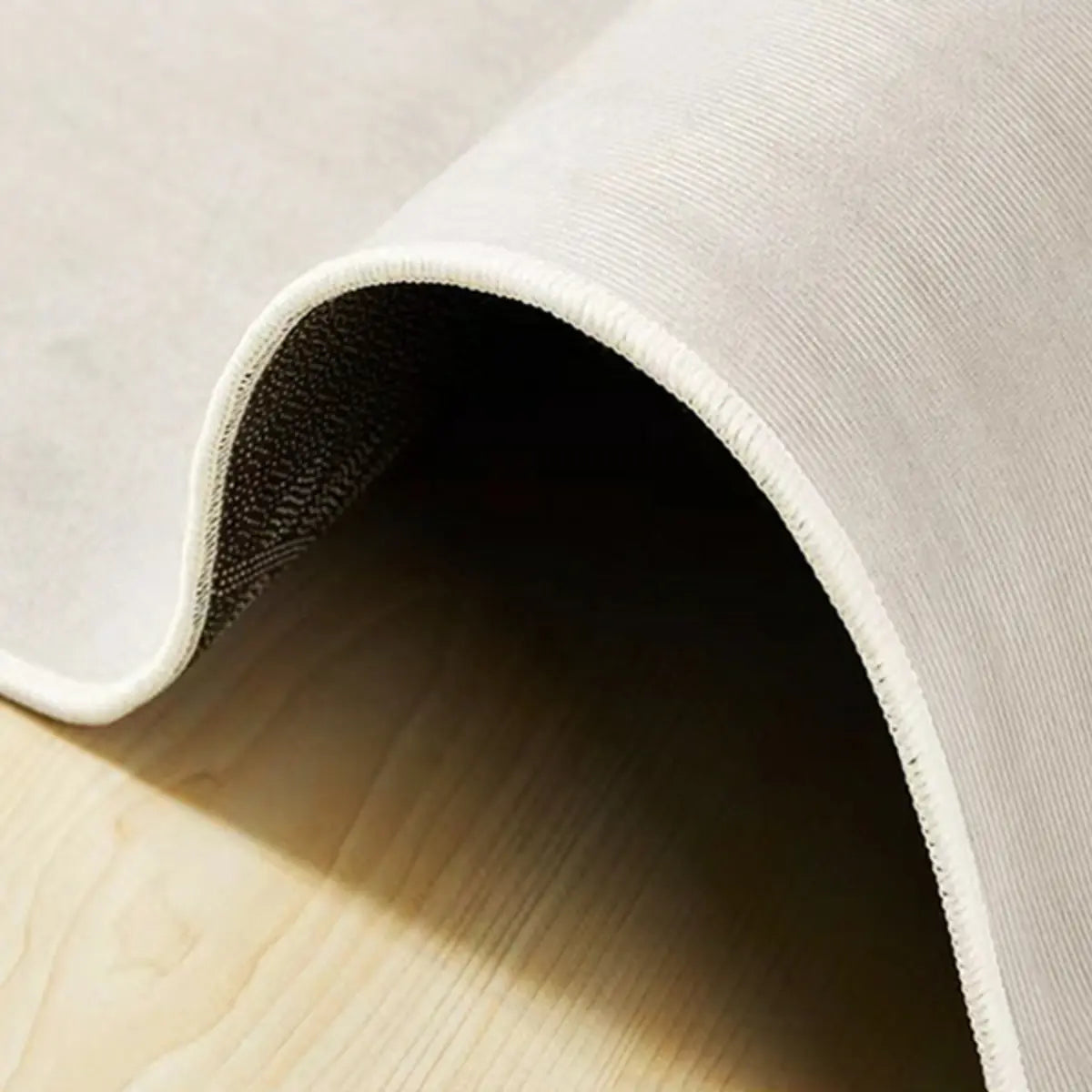 Solid Color Polyester Black Rectangular Area Rug Image - 10