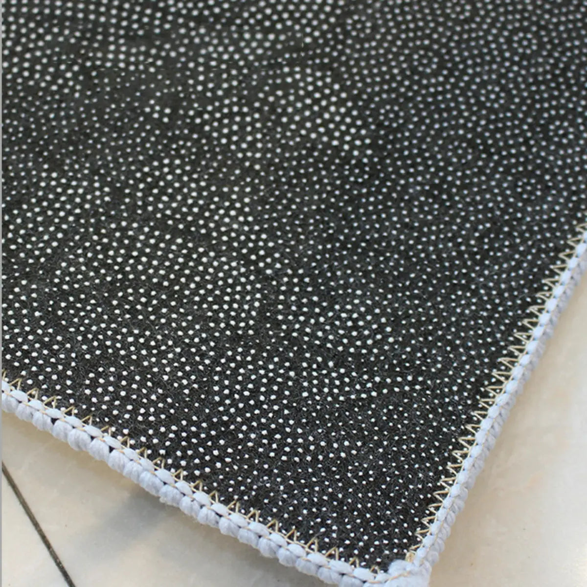 Solid Color Polyester Black Rectangular Area Rug Image - 11