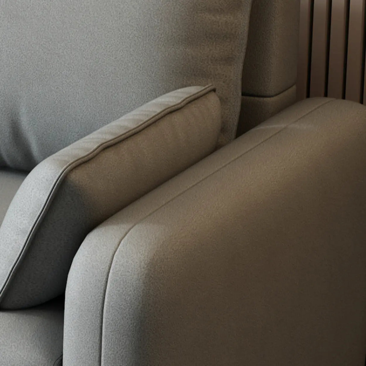 Solid Grey Water Resistant Leather Square Arm Sofa Image - 9