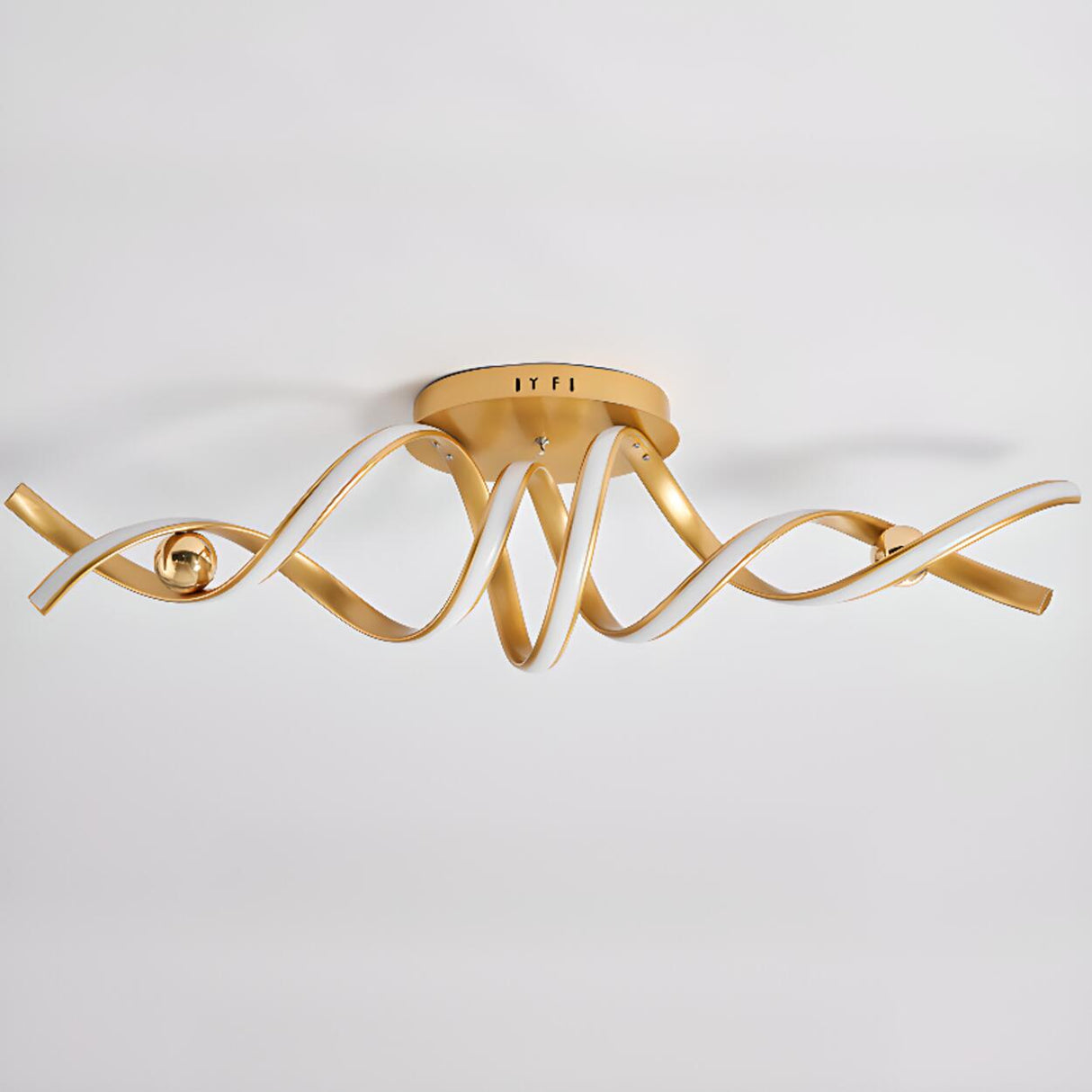 Spiral Strip Semi-Flush Mount Lamp 2 Lights Living Room Image - 10