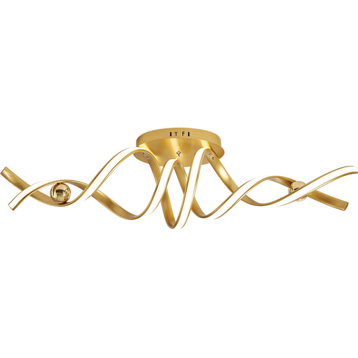 Spiral Strip Semi-Flush Mount Lamp 2 Lights Living Room Image - 5