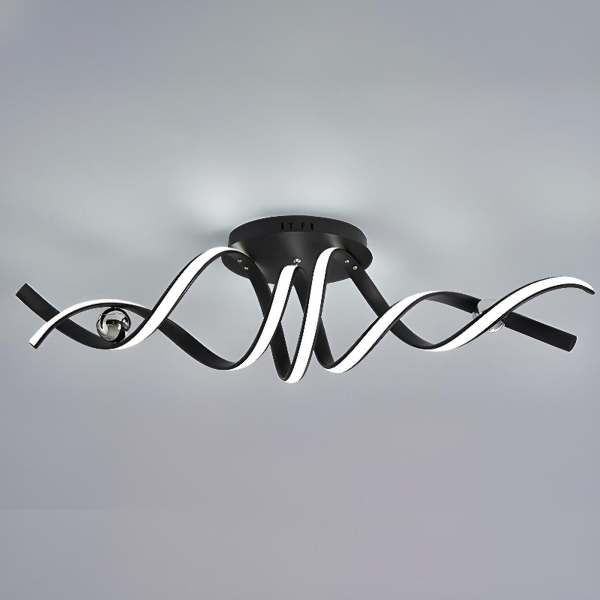 Spiral Strip Semi-Flush Mount Lamp 2 Lights Living Room Image - 7