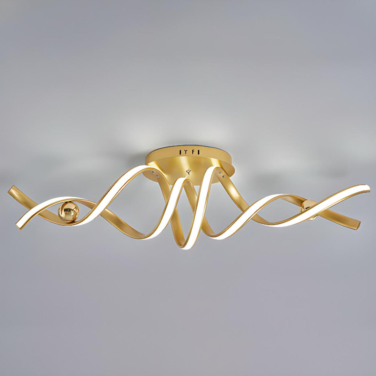 Spiral Strip Semi-Flush Mount Lamp 2 Lights Living Room Image - 9