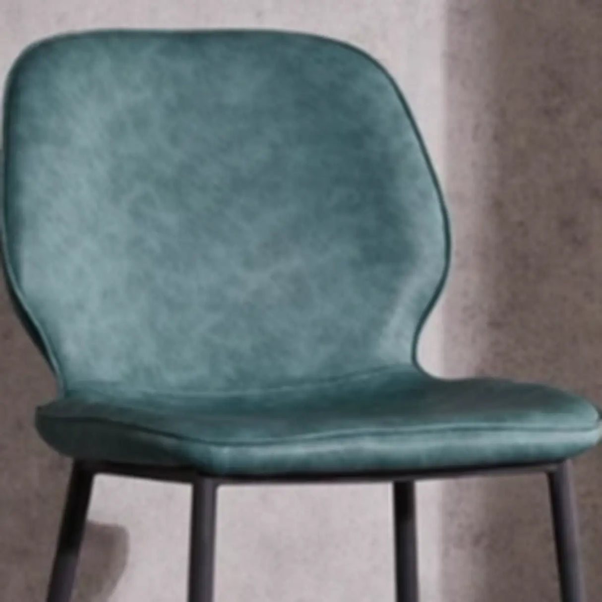 Square Leather Low Back Bar Stool with Metal Legs Image - 4