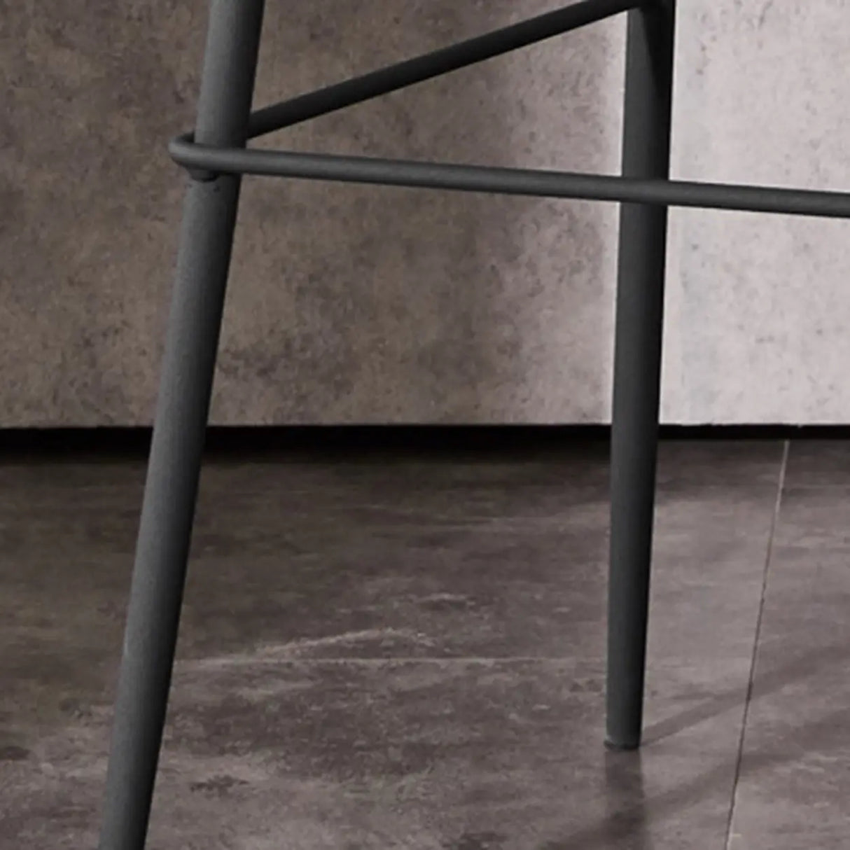 Square Leather Low Back Bar Stool with Metal Legs Image - 6