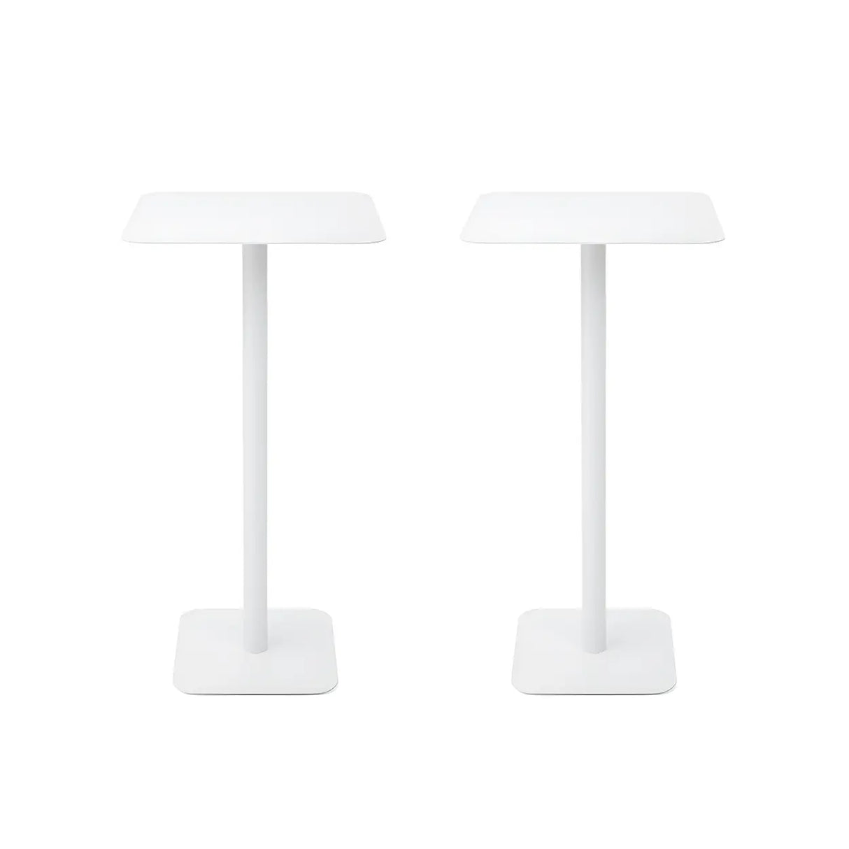 Square Metal Pedestal White Versatile Outdoor End Table Image - 20