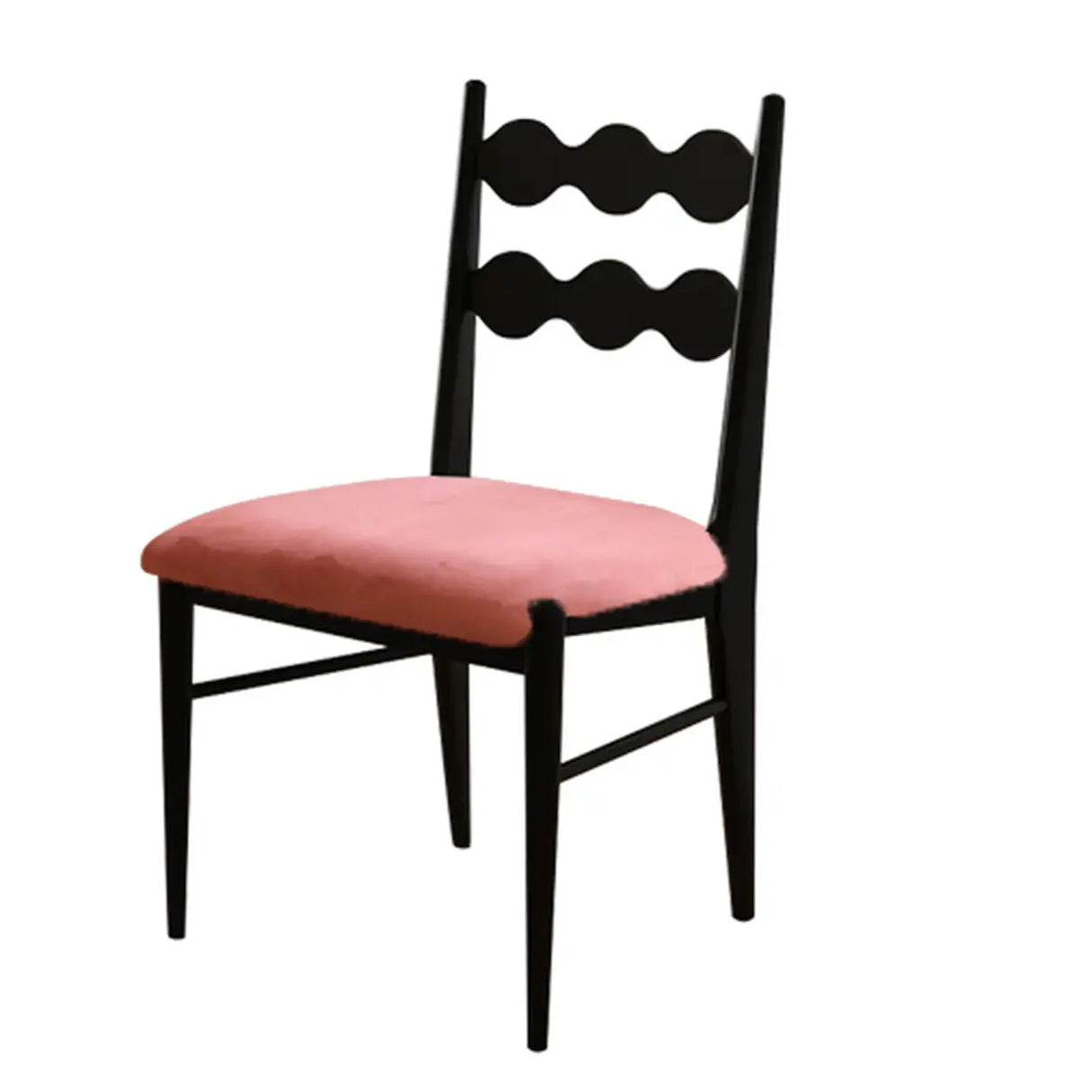 Square Open Wave-Back Wooden Arm Dining Chairs Orange Image - 22