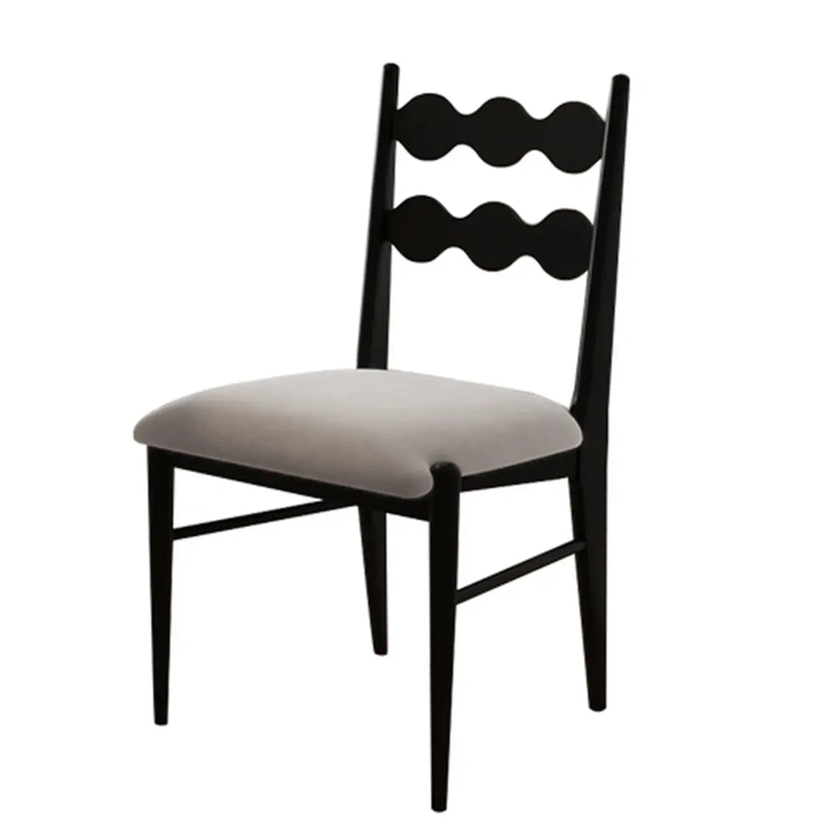 Square Open Wave-Back Wooden Arm Dining Chairs Orange Image - 23