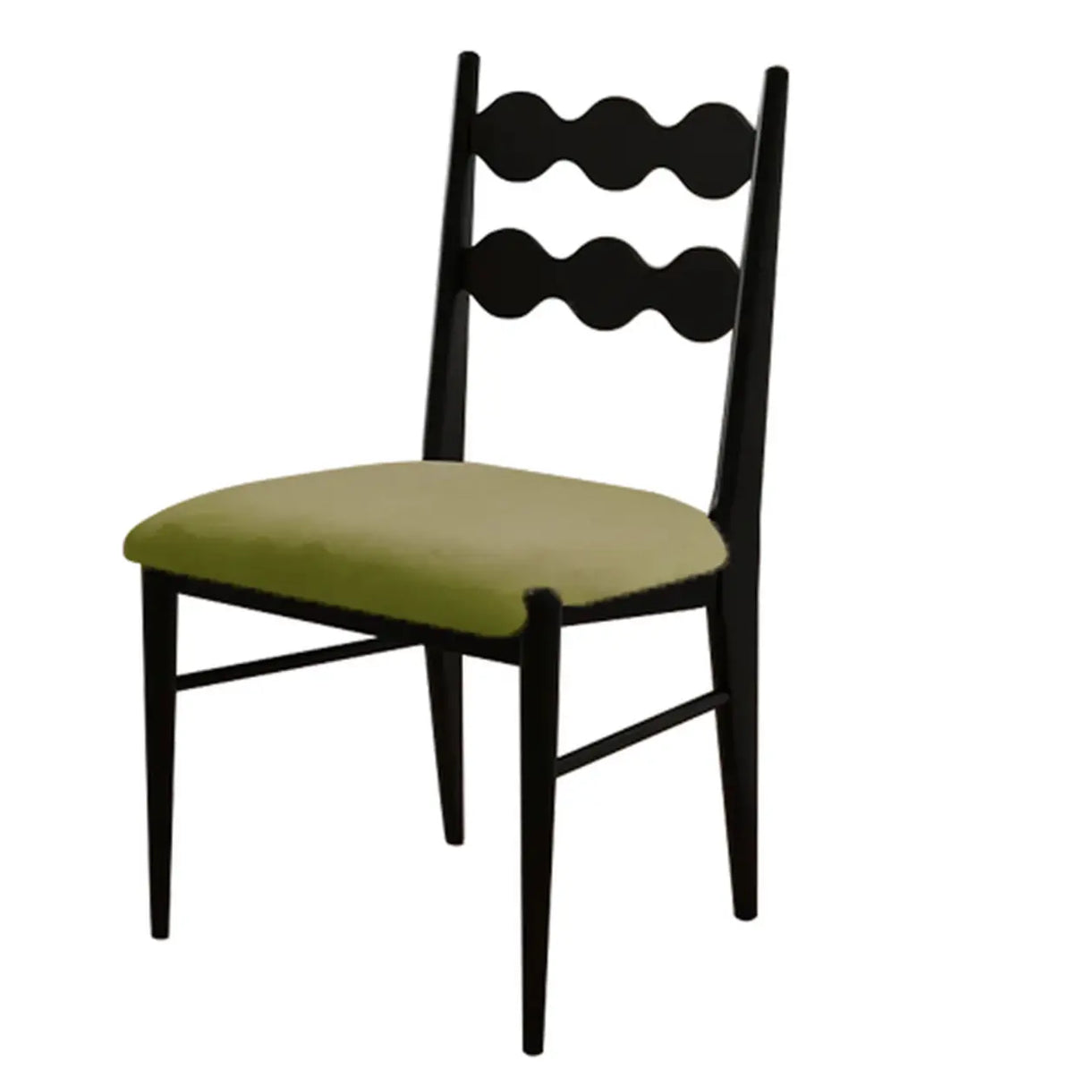 Square Open Wave-Back Wooden Arm Dining Chairs Orange Image - 24