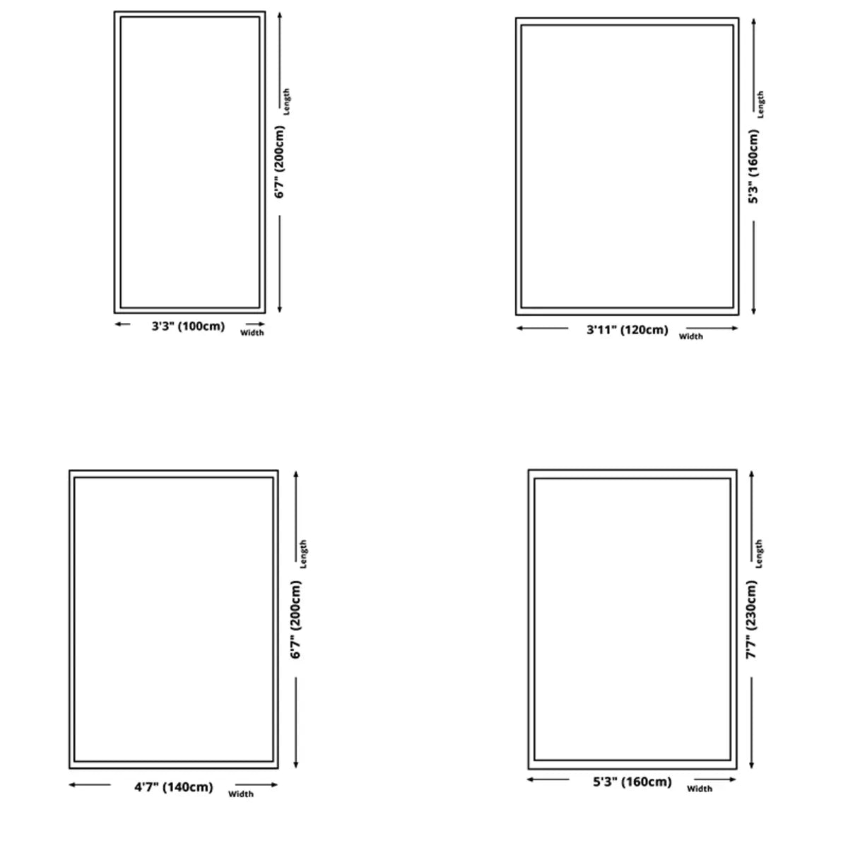 Square Striped Polypropylene Black-White Area Rug Image - 10