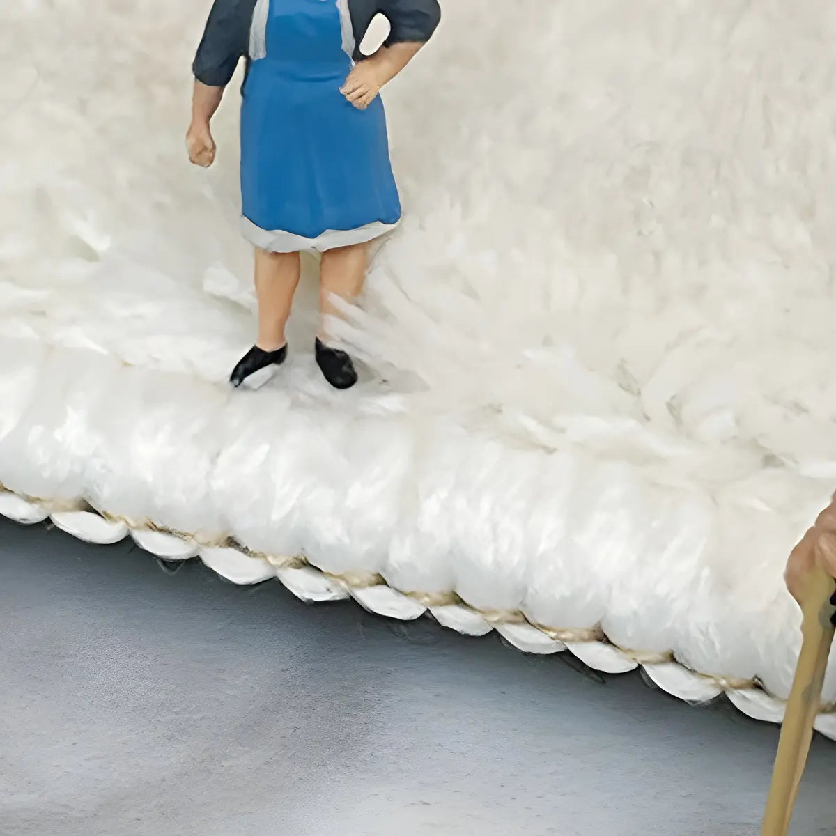 Square Striped Polypropylene Black-White Area Rug Image - 8