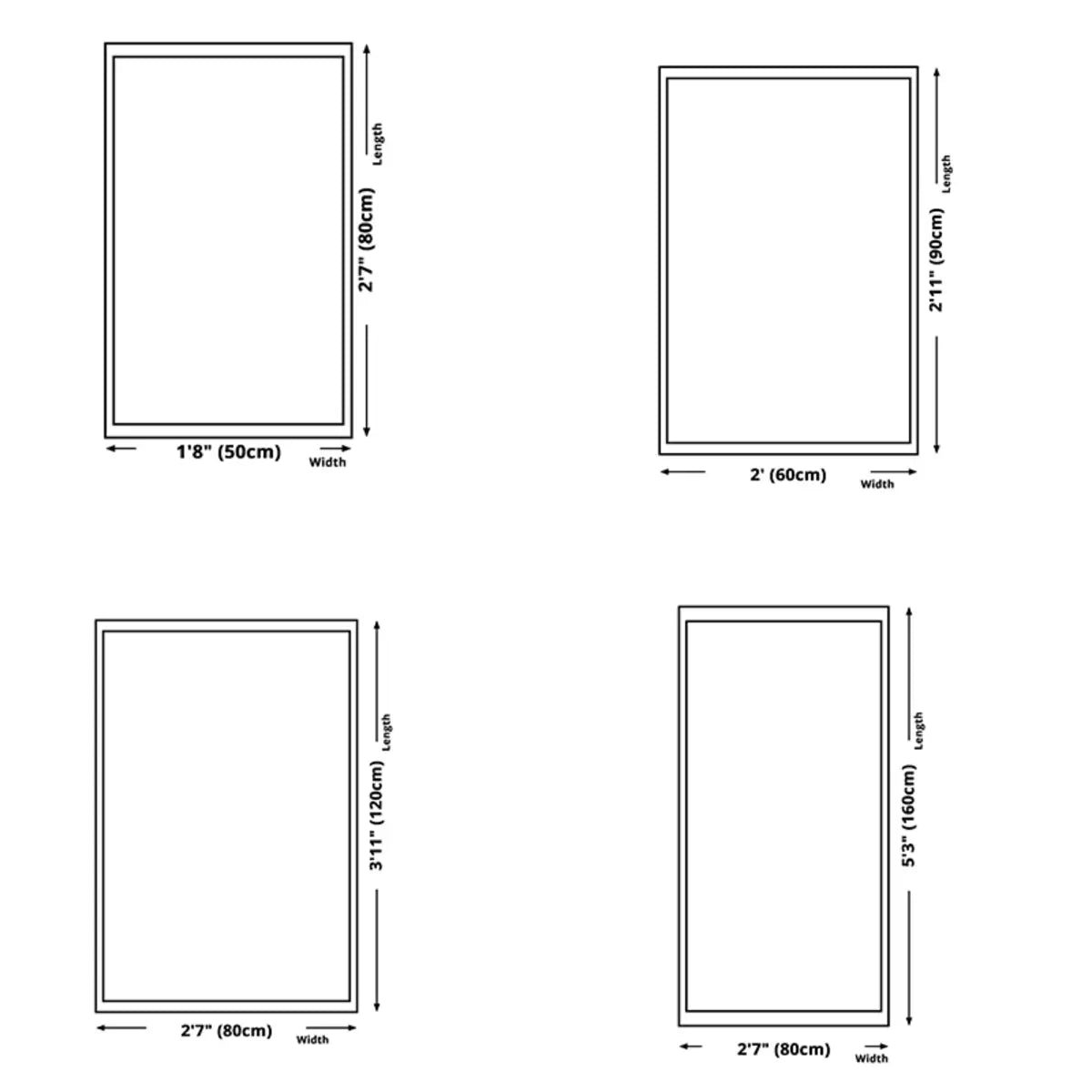 Square Striped Polypropylene Black-White Area Rug