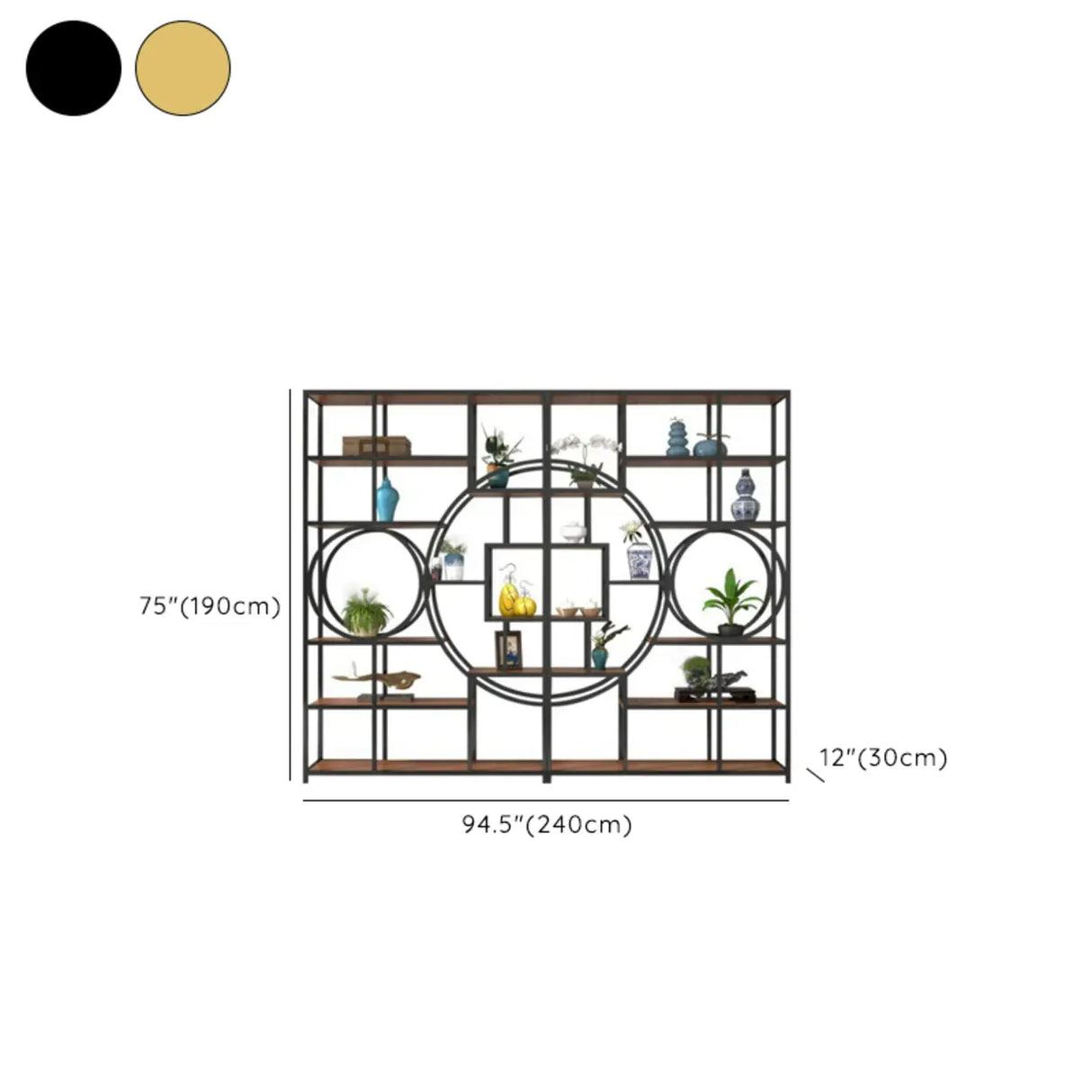 Stable Geometric Metal Wall-Mount Gold Plant Stand