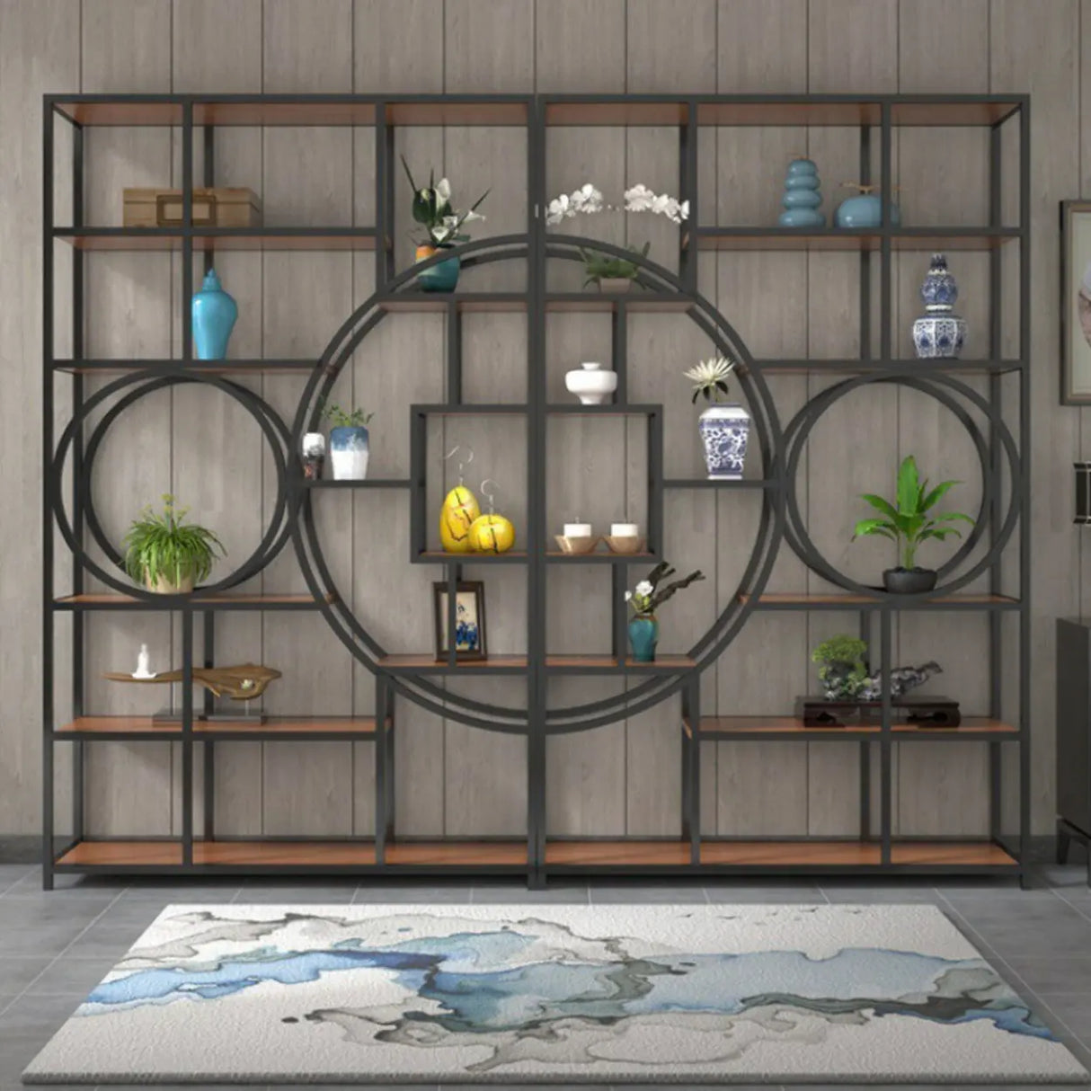 Stable Geometric Metal Wall-Mount Gold Plant Stand Image - 3