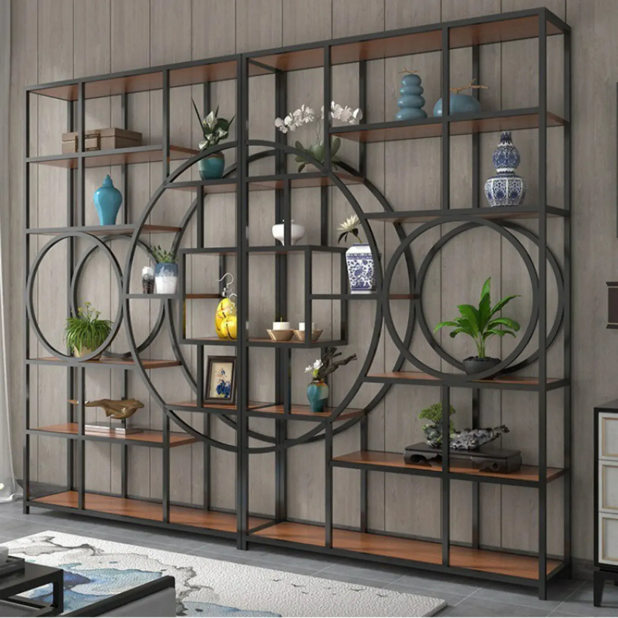 Stable Geometric Metal Wall-Mount Gold Plant Stand Image - 5