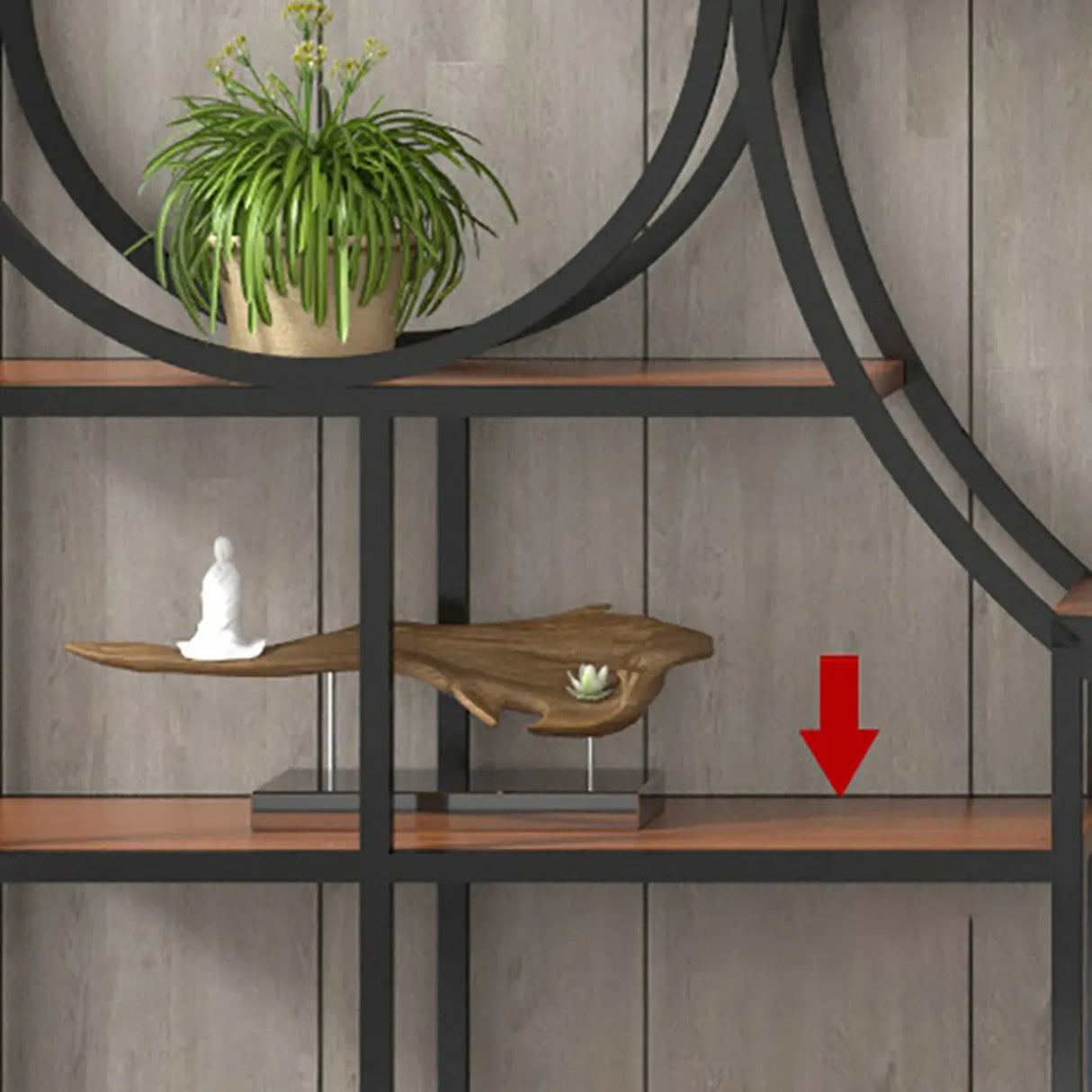 Stable Geometric Metal Wall-Mount Gold Plant Stand Image - 6