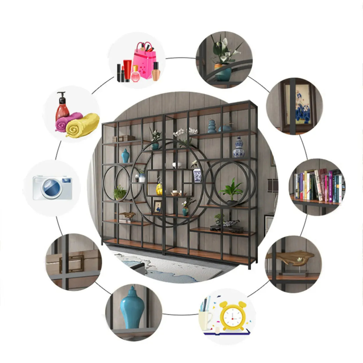 Stable Geometric Metal Wall-Mount Gold Plant Stand Image - 8