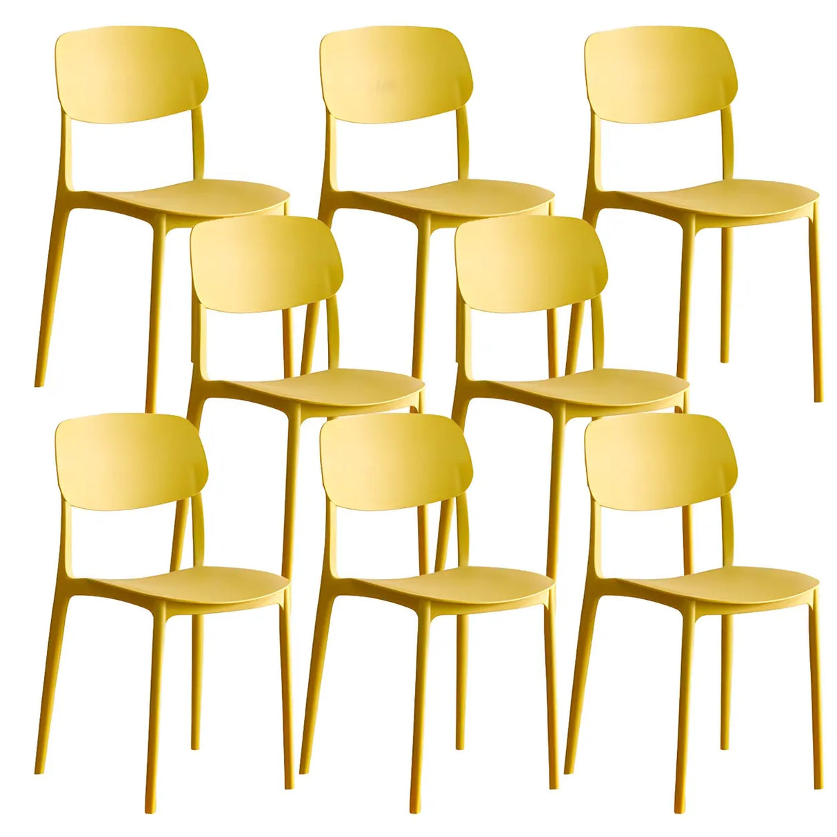 Stackable Armless Dining Side Chair with Open Low Back Image - 21