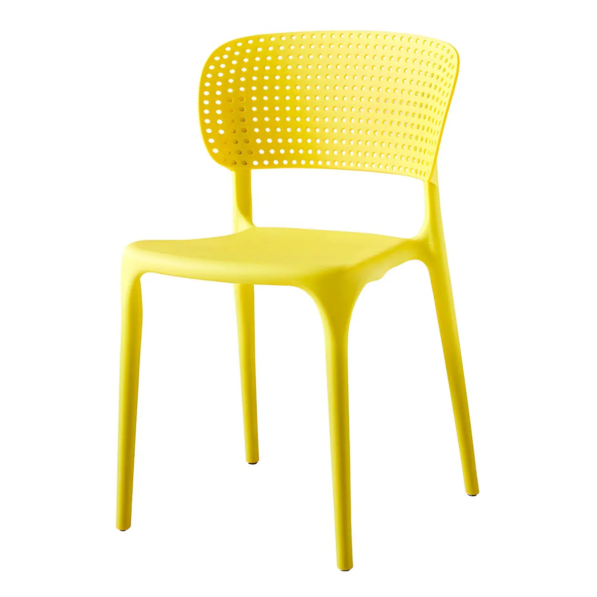 Stackable Minimalist Open Back Side Chair with Four-Leg Image - 10