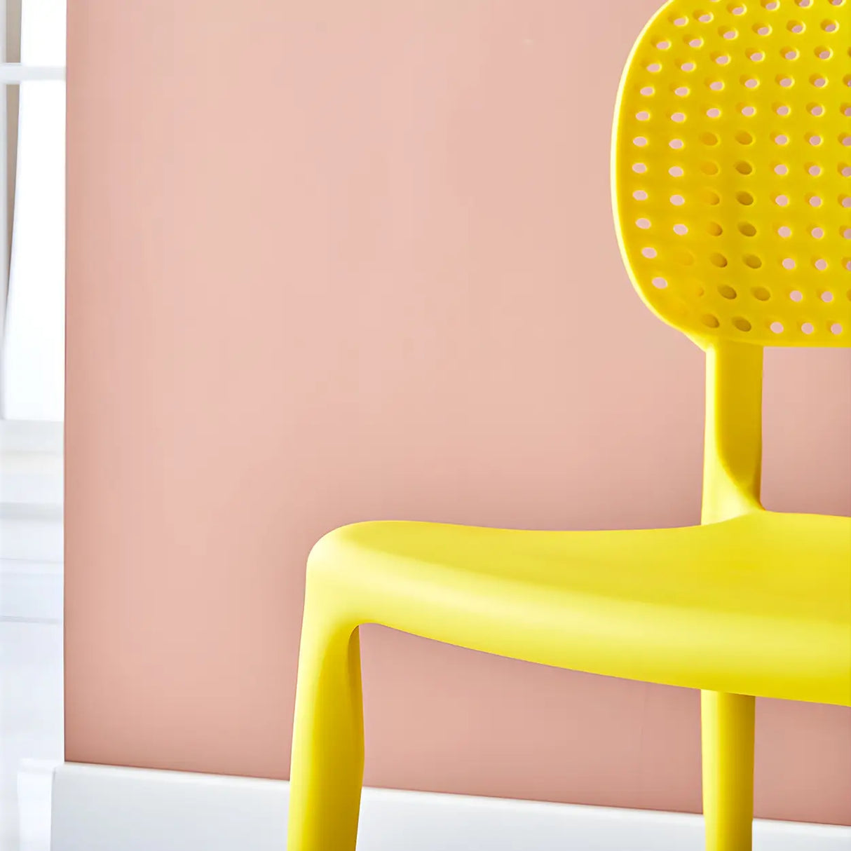 Stackable Minimalist Open Back Side Chair with Four-Leg Image - 12