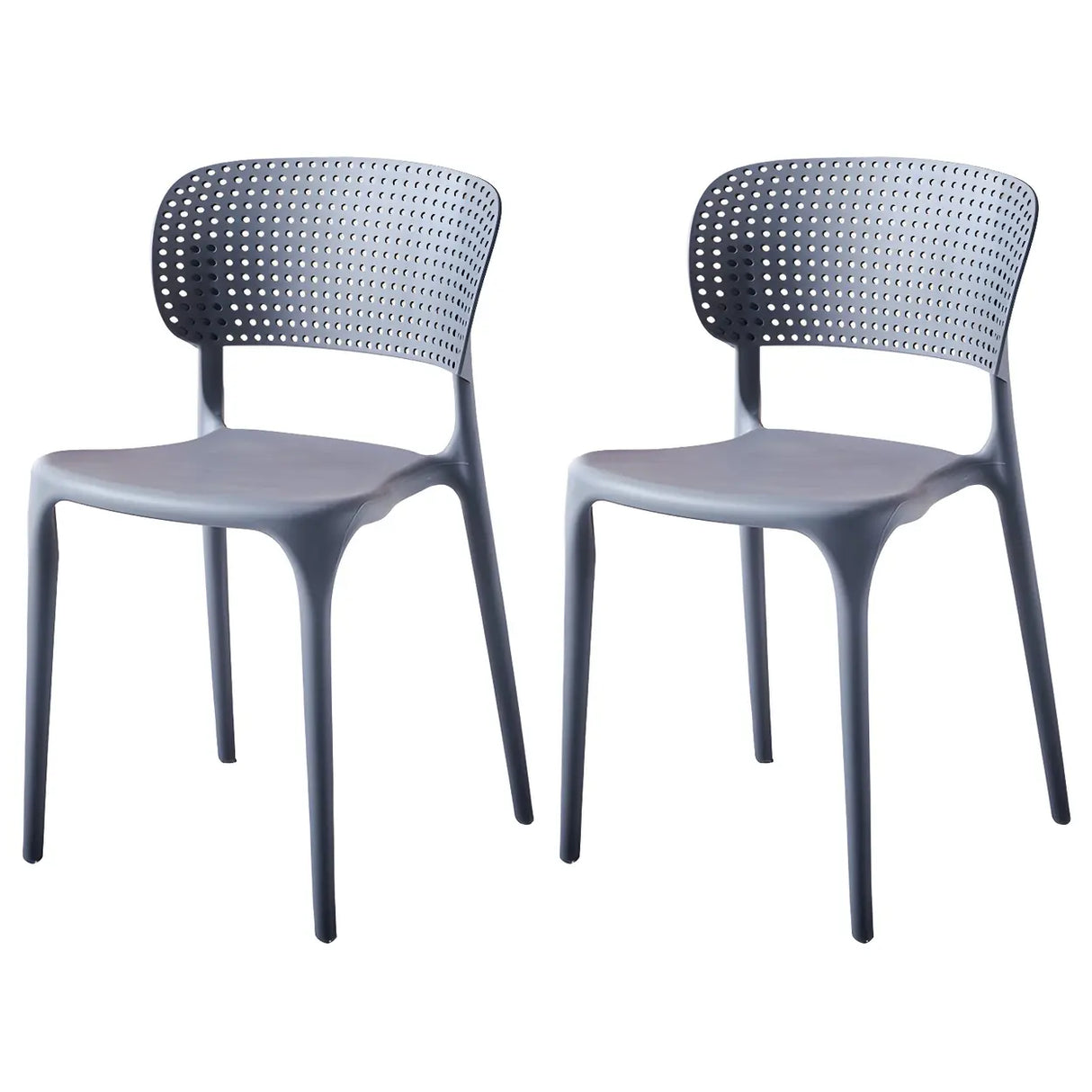 Stackable Minimalist Open Back Side Chair with Four-Leg Image - 30
