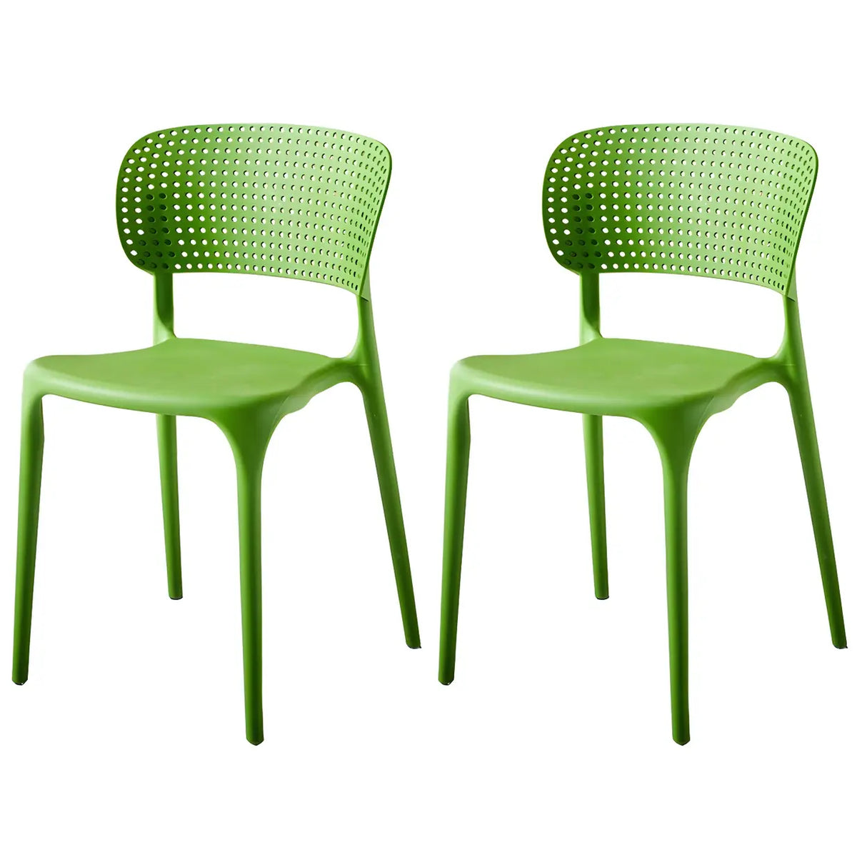 Stackable Minimalist Open Back Side Chair with Four-Leg Image - 15