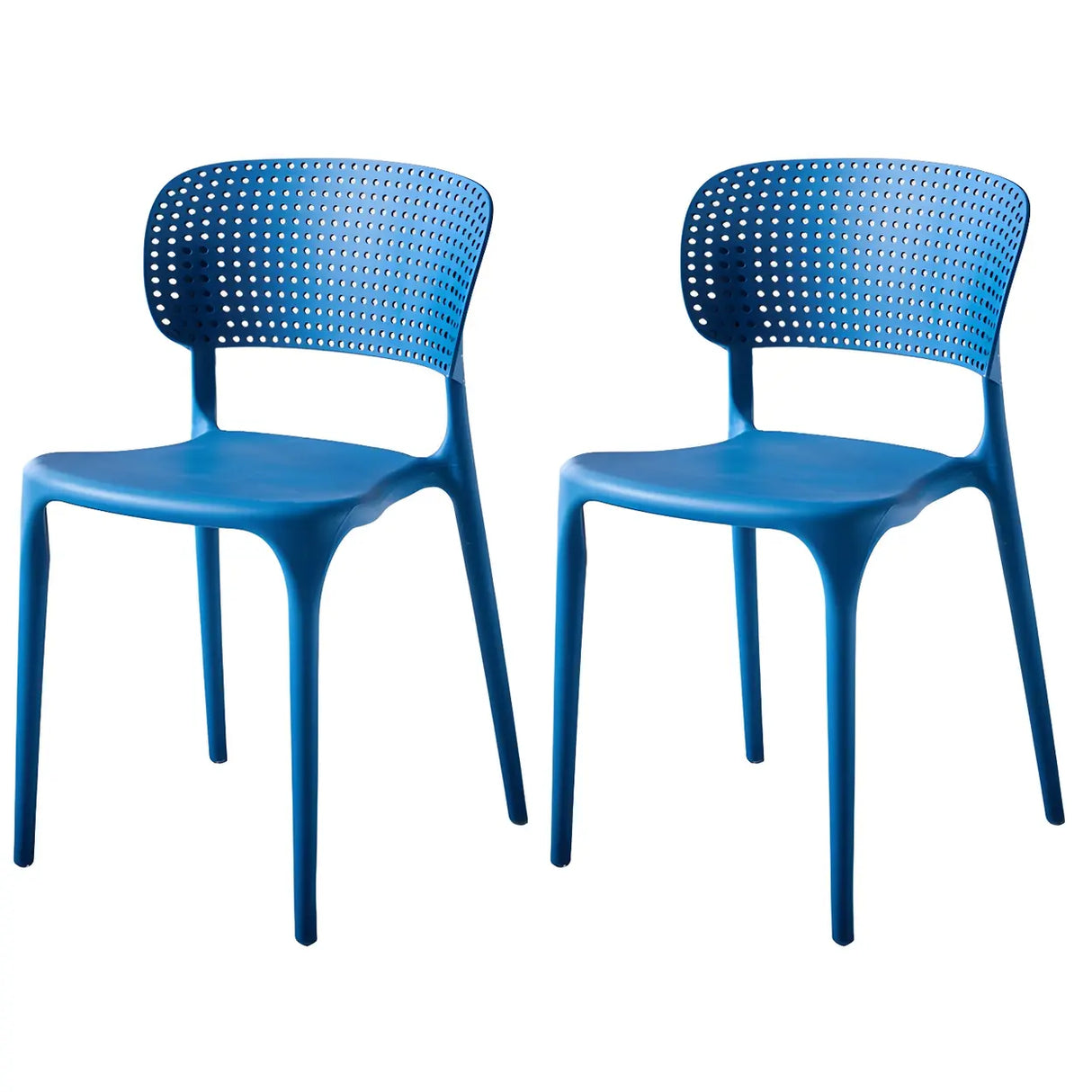 Stackable Minimalist Open Back Side Chair with Four-Leg Image - 33